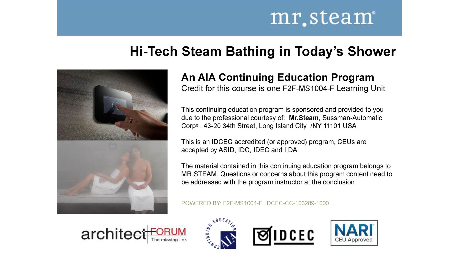 Hi-Tech Steam Bathing in Today’s Shower